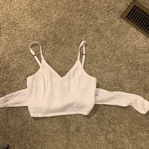 Hollister white crop tank top size xxs